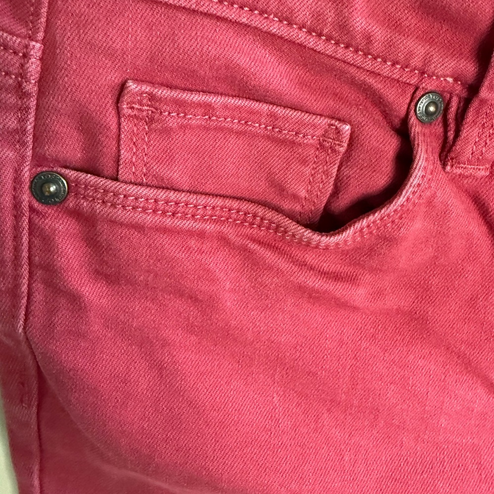LOFT Ann Taylor Jeans Size 6 Pink Magenta Modern Skinny Mid Rise Ankle Crop - Picture 10 of 13